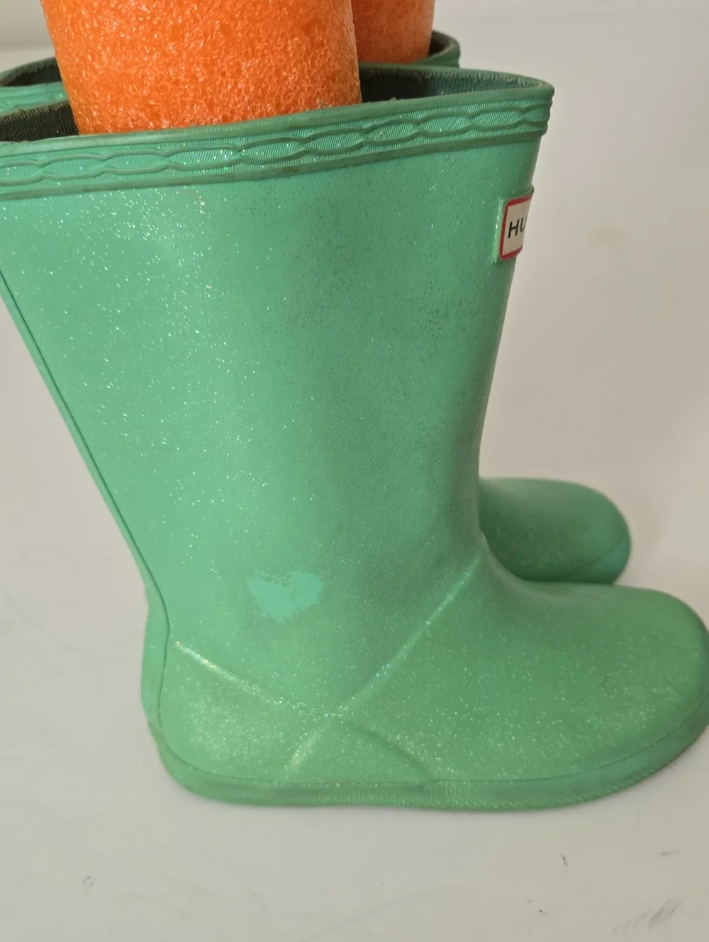 Hunter Kids Green Glitter Rain Boots Sparkle EU28 US 10 Toddler